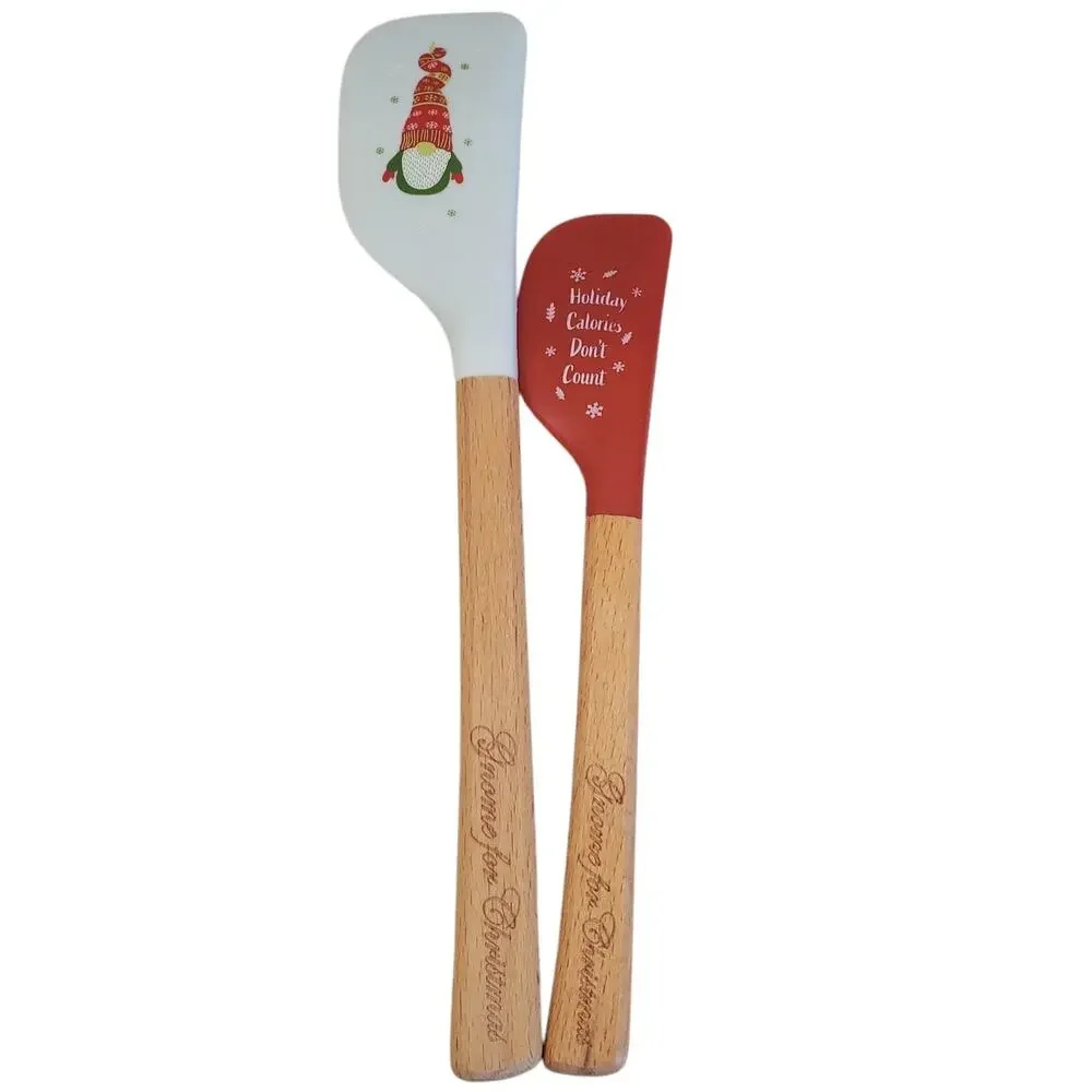 Gnome for Christmas Spatulas Holiday Calories Don't Count 2 Pack